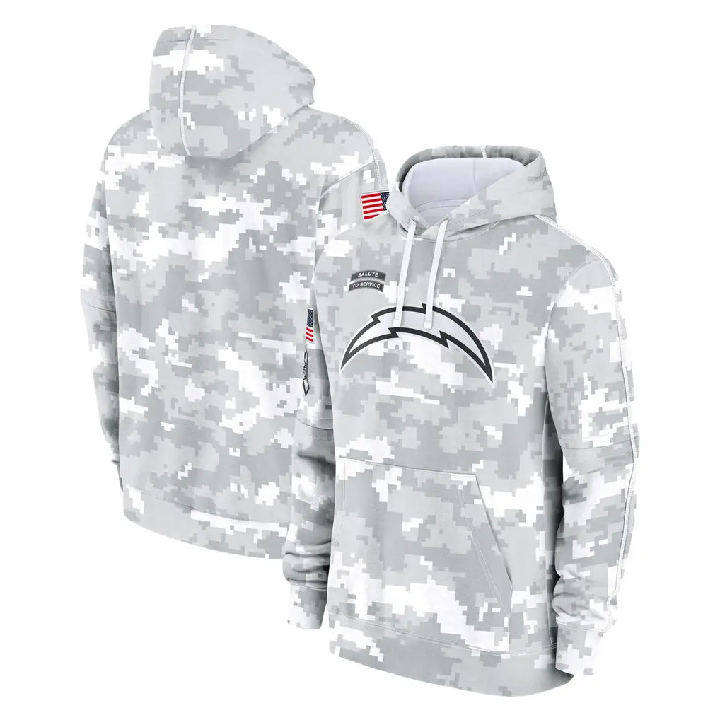Elroe LA.Chargers Arctic Camo Salute to Service Hoodies Limited Game Blank Player Stitched Jerseys