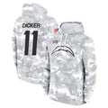 Elroe LA.Chargers #11 Cameron Dicker Player Arctic Camo Salute to Service Hoodies Limited Game Stitched Jerseys