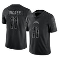 Elroe LA.Chargers #11 Cameron Dicker Player Black Limited Reflective Home Game Stitched Jerseys
