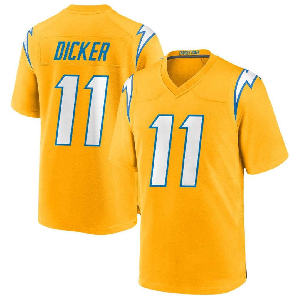 Elroe LA.Chargers #11 Cameron Dicker Player Gold Home Game Stitched Jerseys