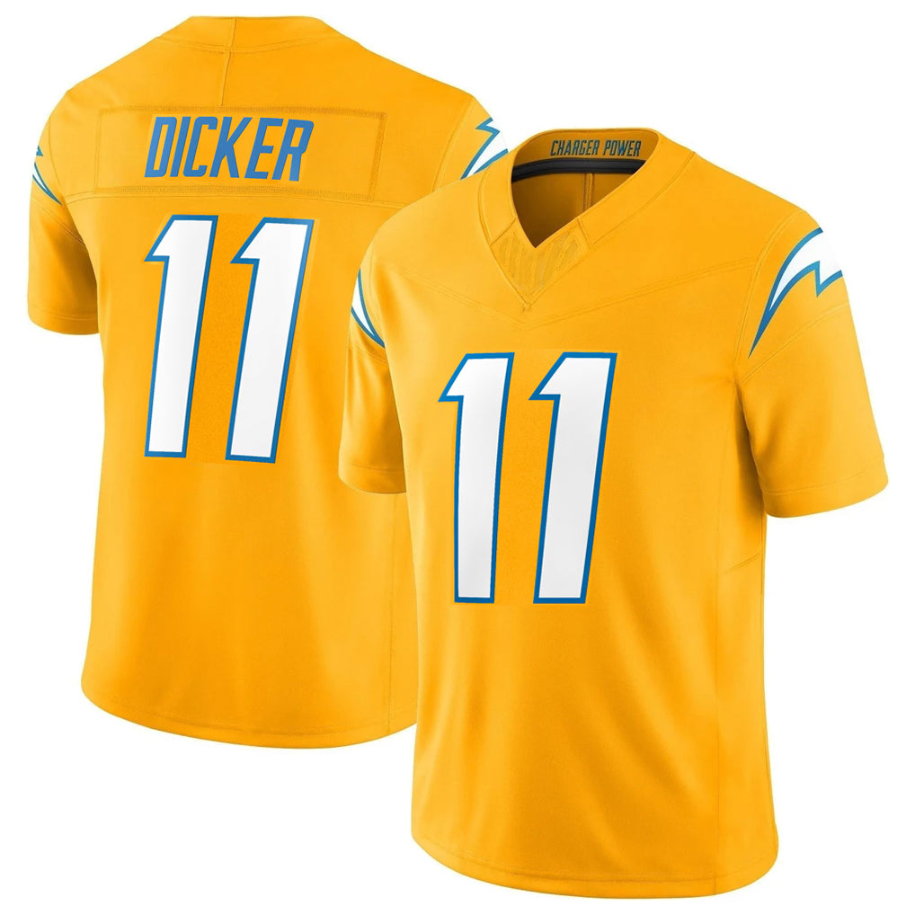 Elroe LA.Chargers #11 Cameron Dicker Player Gold Limited Vapor F.U.S.E. Home Game Stitched Jerseys