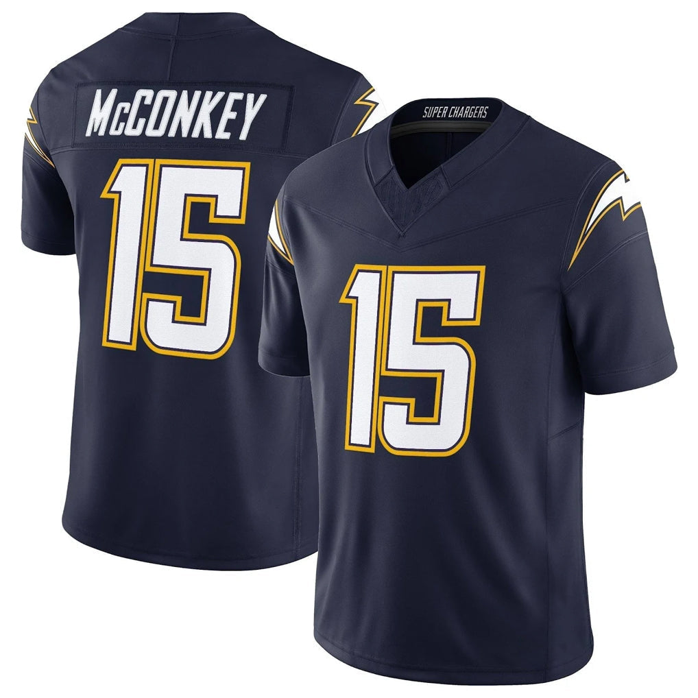 Elroe LA.Chargers #15 Ladd McConkey Player Navy Vapor F.U.S.E. Limited Home Game Stitched Jerseys
