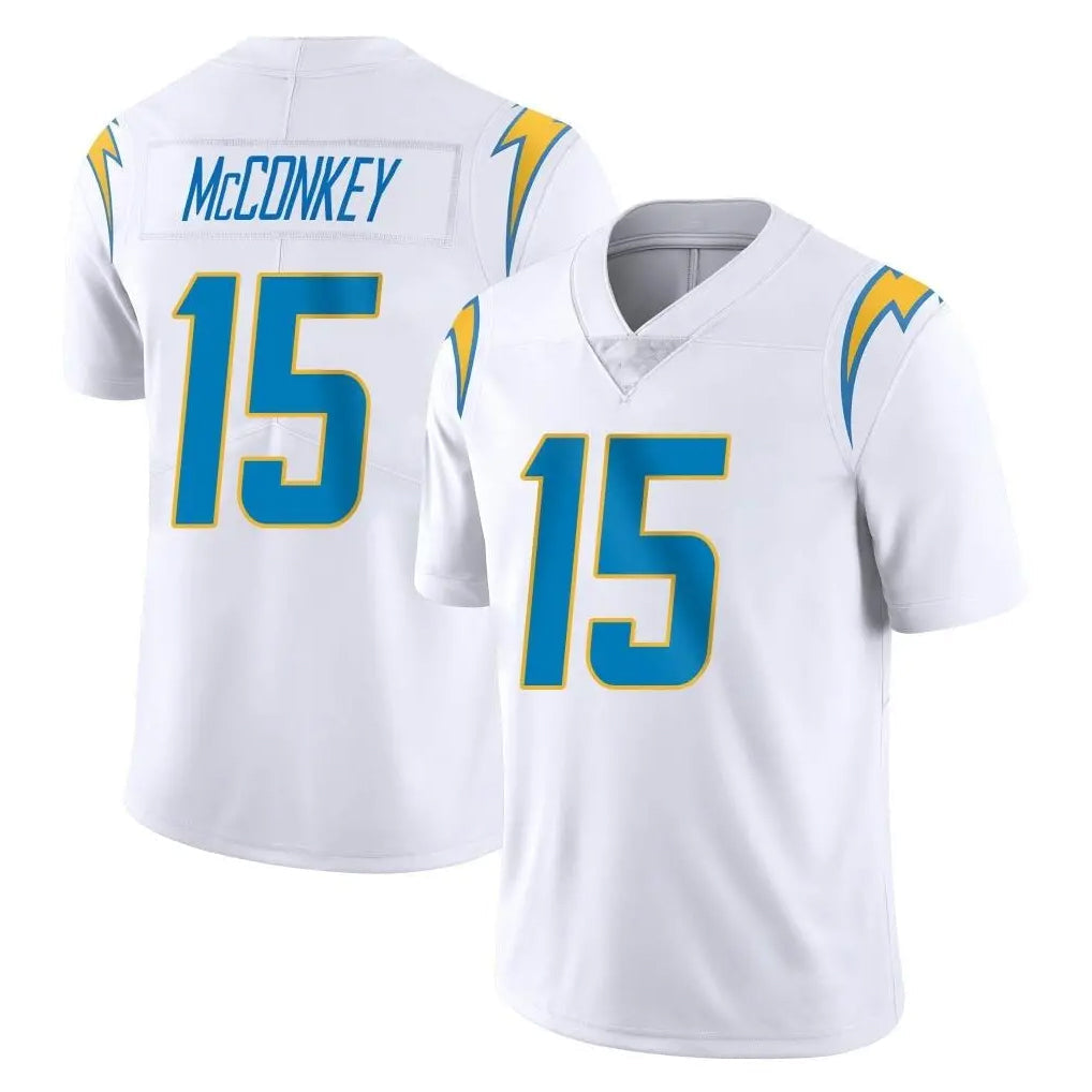 Elroe LA.Chargers #15 Ladd McConkey Player White Limited Vapor Untouchable Home Game Stitched Jerseys