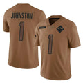 Elroe LA.Chargers #1 Quentin Johnston Player Brown Salute To Service Limited Stitched Jerseys