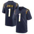 Elroe LA.Chargers #1 Quentin Johnston Player Navy Home Game Stitched Jerseys