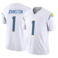 Elroe LA.Chargers #1 Quentin Johnston Player White Limited Vapor F.U.S.E. Home Game Stitched Jerseys