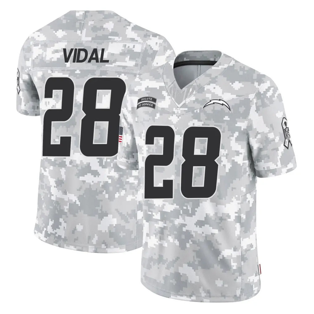 Elroe LA.Chargers #28 Kimani Vidal Player Arctic Camo Salute To Service Limited Game Stitched Jerseys