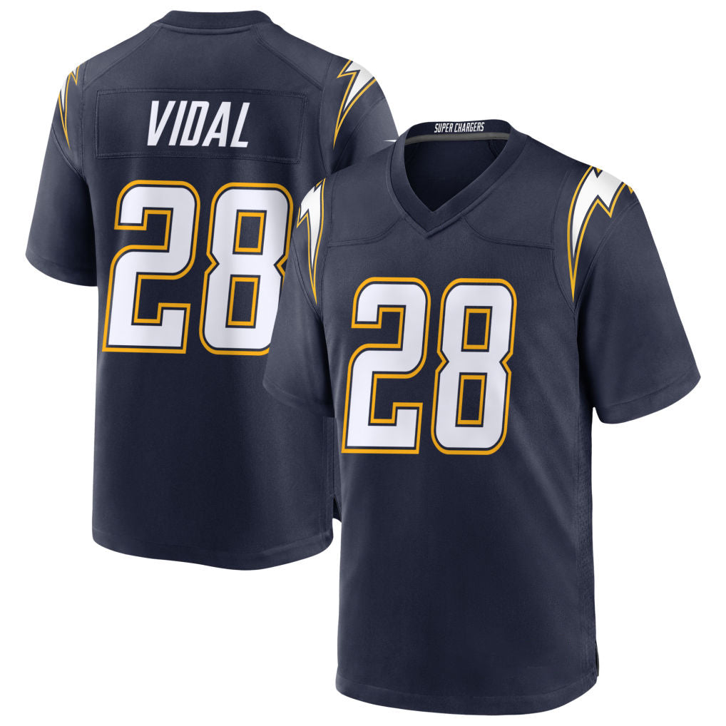 Elroe LA.Chargers #28 Kimani Vidal Player Navy Alternate Home Game Stitched Jerseys