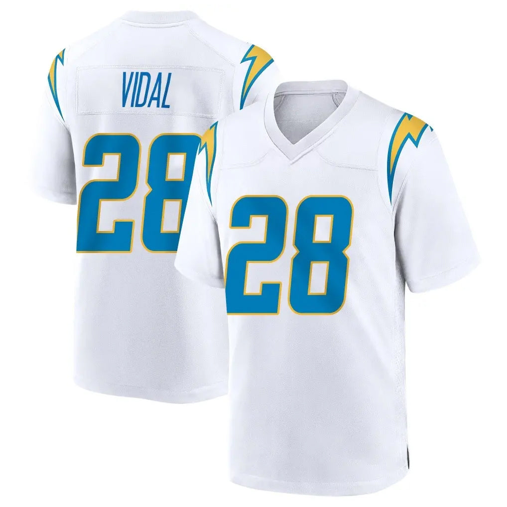 Elroe LA.Chargers #28 Kimani Vidal Player White Home Game Stitched Jerseys