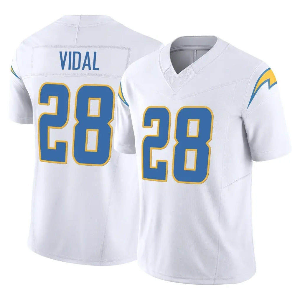 Elroe LA.Chargers #28 Kimani Vidal Player White Limited Vapor F.U.S.E. Home Game Stitched Jerseys