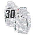 Elroe LA.Chargers #30 Alec Ingold Player Arctic Camo Salute to Service Hoodies Limited Game Stitched Jerseys
