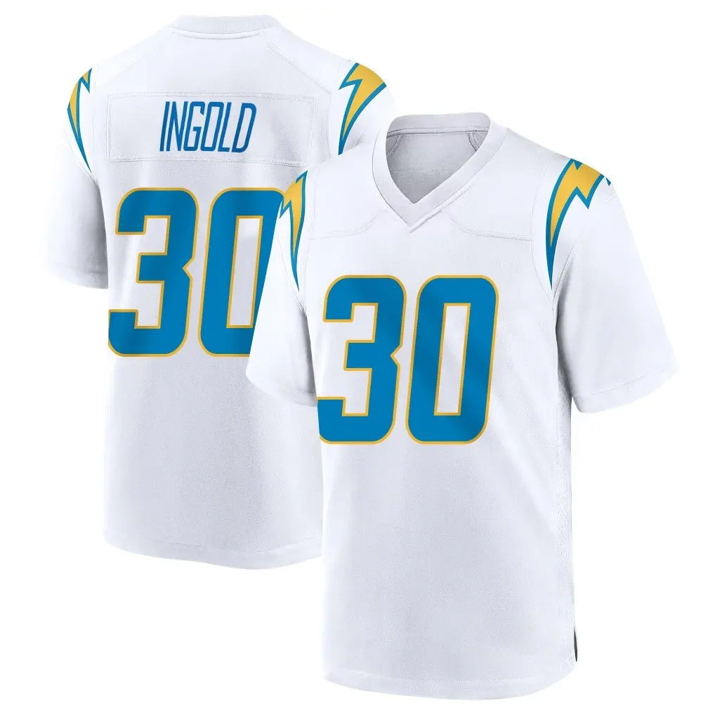 Elroe LA.Chargers #30 Alec Ingold Player White Home Game Stitched Jerseys