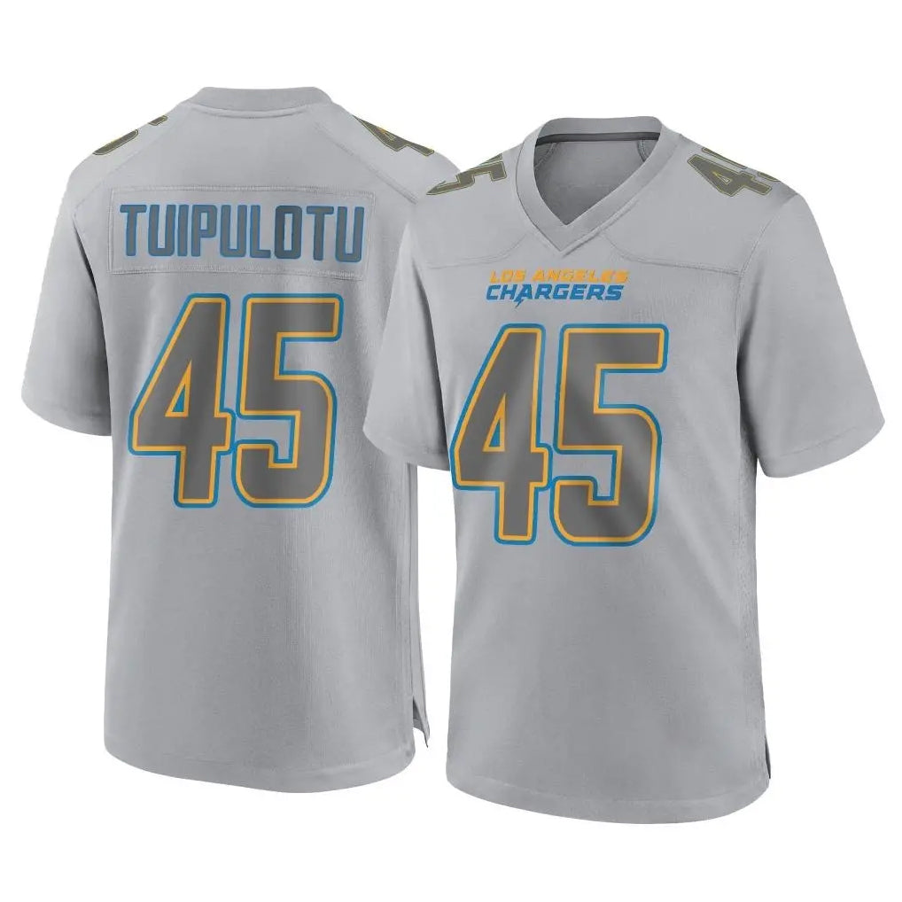 Elroe LA.Chargers #45 Tuli Tuipulotu Player Gray Atmosphere Fashion Home Game Stitched Jerseys