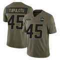 Elroe LA.Chargers #45 Tuli Tuipulotu Player Olive 2025 Salute To Service Limited Game Stitched Jerseys
