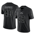 Elroe LA.Chargers #48 Bud Dupree Player Black Limited Reflective Home Game Stitched Jerseys