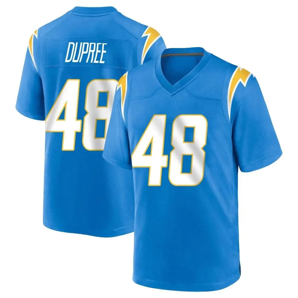 Elroe LA.Chargers #48 Bud Dupree Player Blue Home Game Stitched Jerseys