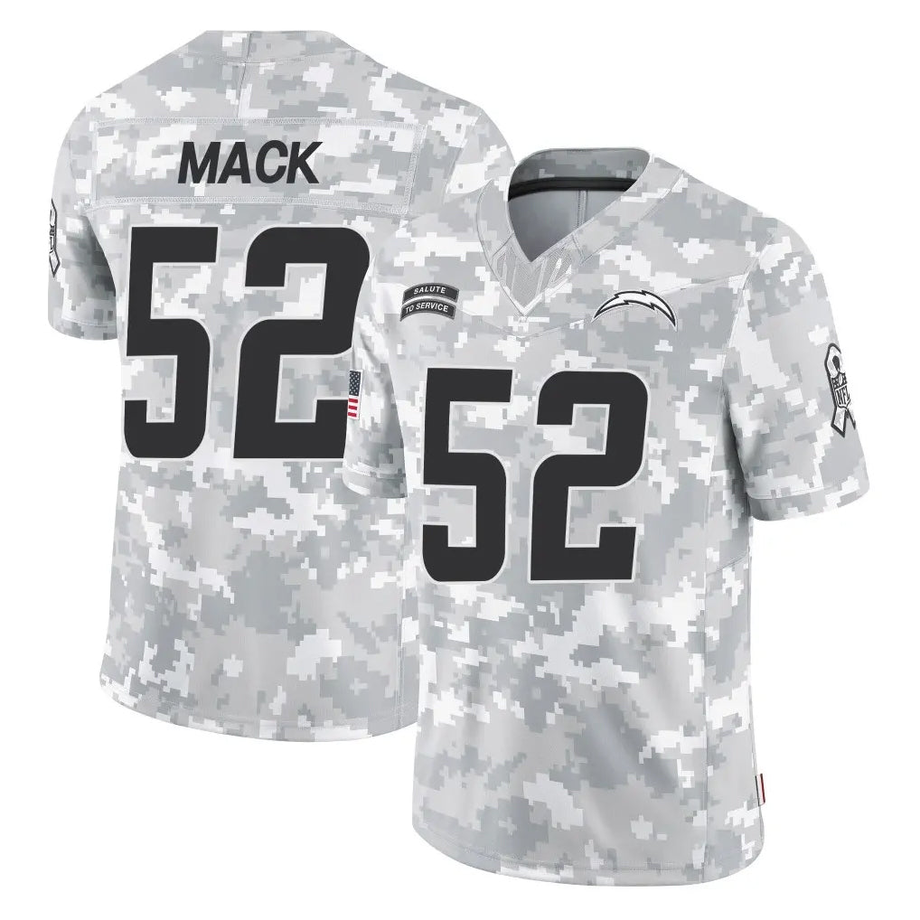 Elroe LA.Chargers #52 Khalil Mack Player Arctic Camo Salute To Service Limited Game Stitched Jerseys