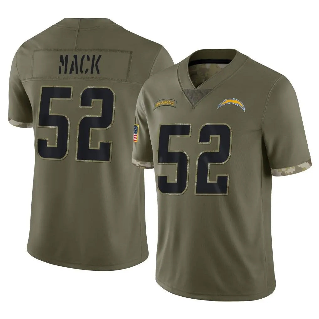Elroe LA.Chargers #52 Khalil Mack Player Olive Salute To Service Limited Stitched Jerseys
