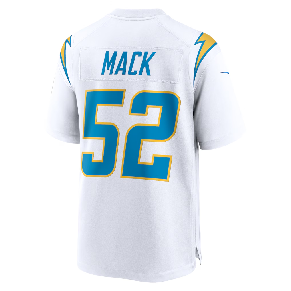 Elroe LA.Chargers #52 Khalil Mack White Game Stitched Jerseys