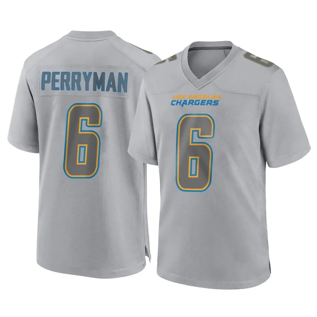 Elroe LA.Chargers #6 Denzel Perryman Player Gray Atmosphere Fashion Home Game Stitched Jerseys