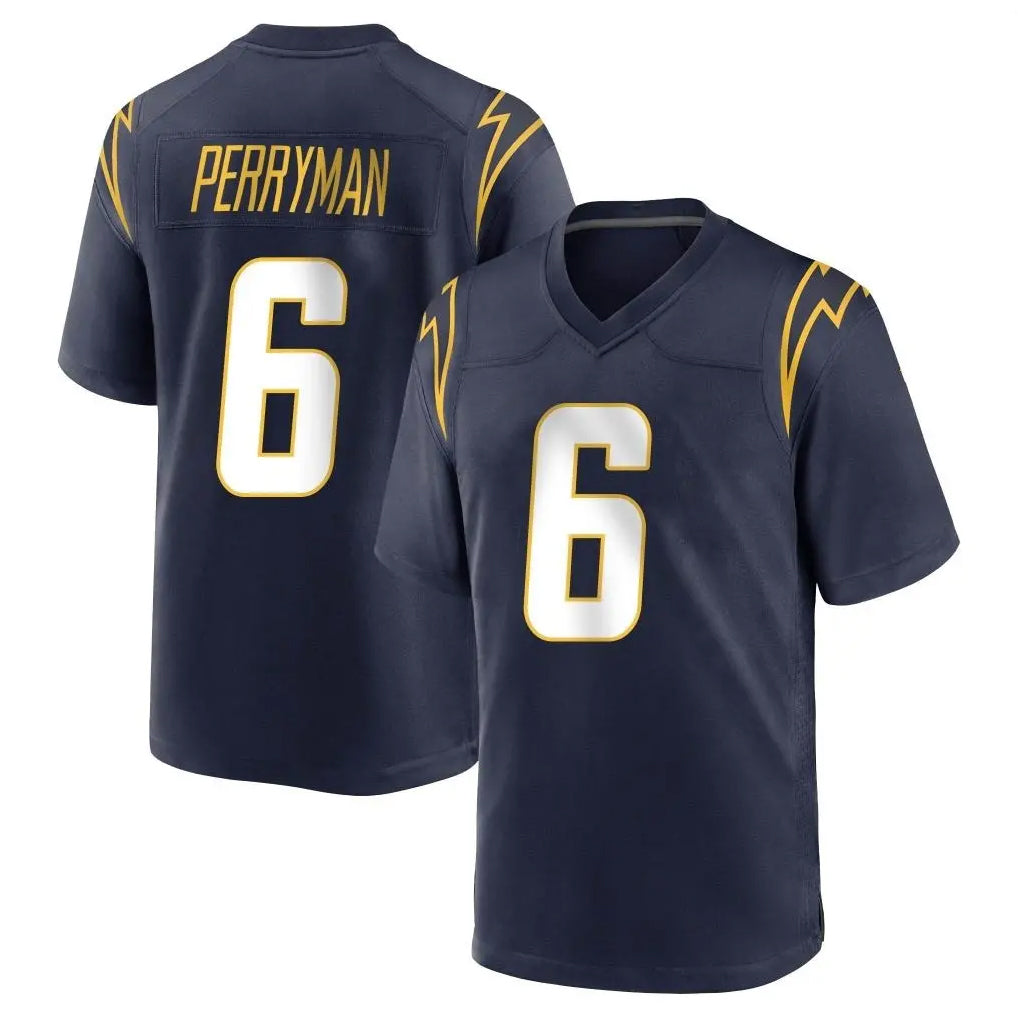 Elroe LA.Chargers #6 Denzel Perryman Player Navy Home Game Stitched Jerseys
