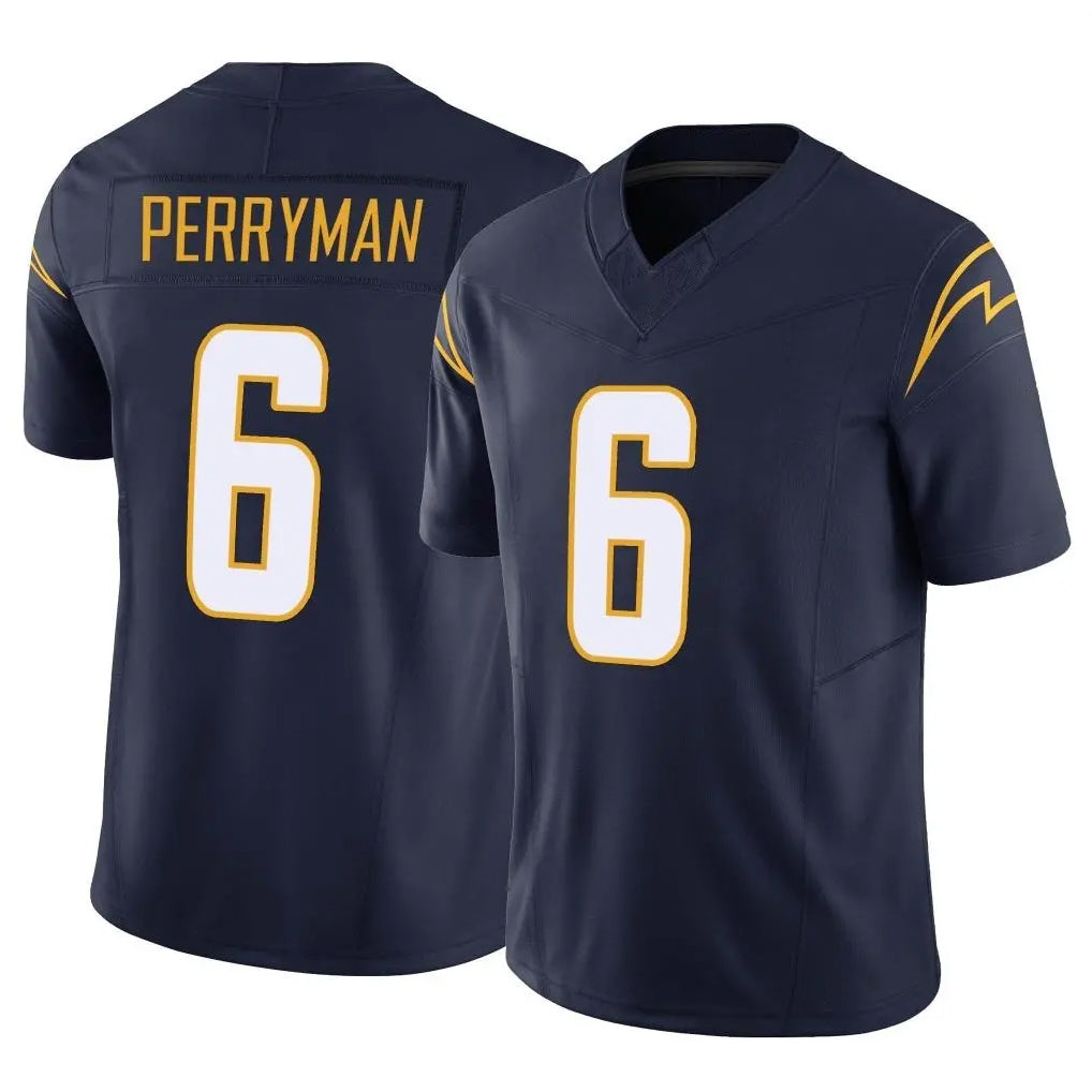 Elroe LA.Chargers #6 Denzel Perryman Player Navy Limited Vapor F.U.S.E. Home Game Stitched Jerseys