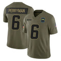 Elroe LA.Chargers #6 Denzel Perryman Player Olive 2025 Salute To Service Limited Game Stitched Jerseys