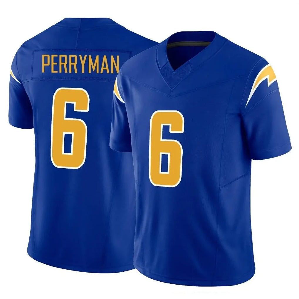 Elroe LA.Chargers #6 Denzel Perryman Player Royal Limited Vapor F.U.S.E. Home Game Stitched Jerseys