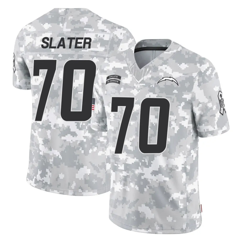 Elroe LA.Chargers #70 Rashawn Slater Player Arctic Camo Salute To Service Limited Game Stitched Jerseys