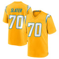 Elroe LA.Chargers #70 Rashawn Slater Player Gold Home Game Stitched Jerseys
