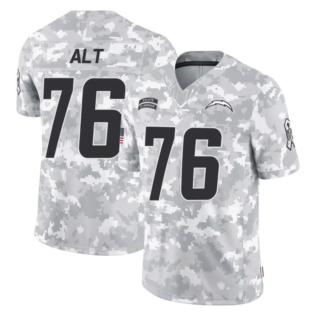 Elroe LA.Chargers #76 Joe Alt Player Arctic Camo Salute To Service Limited Game Stitched Jerseys