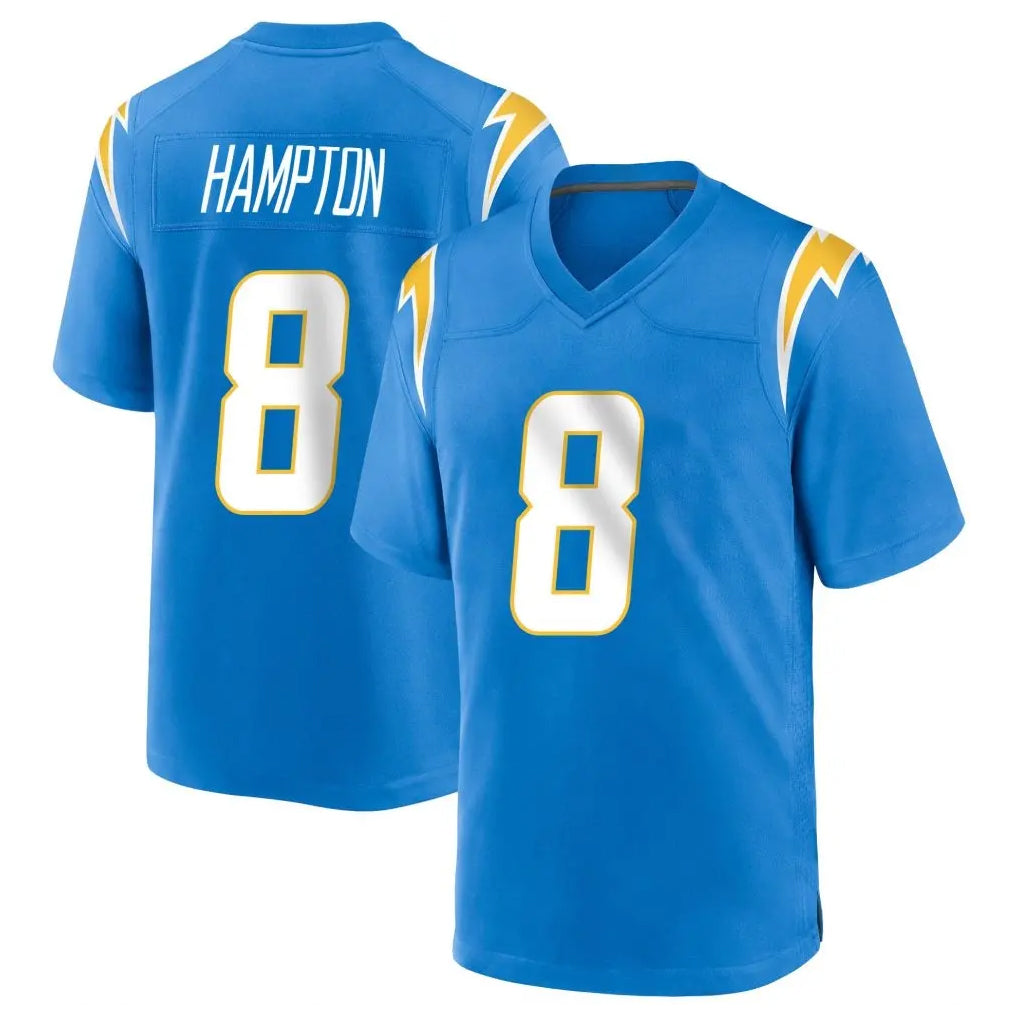 Elroe LA.Chargers #8 Omarion Hampton Player Blue Home Game Stitched Jerseys