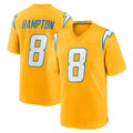 Elroe LA.Chargers #8 Omarion Hampton Player Gold Home Game Stitched Jerseys