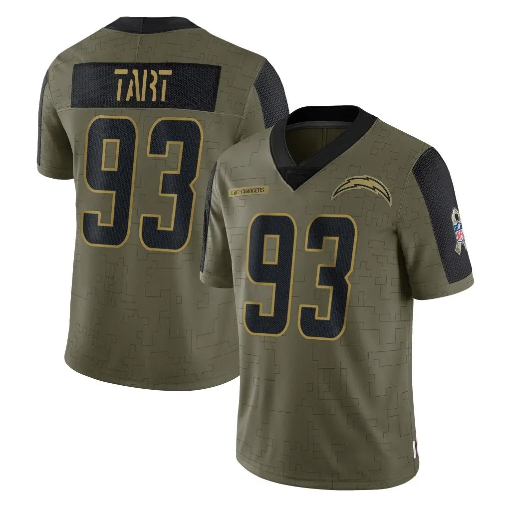 Elroe LA.Chargers #93 Teair Tart Player Olive Salute To Service Limited Game Stitched Jerseys