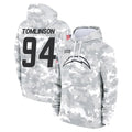 Elroe LA.Chargers #94 Dalvin Tomlinson Player Arctic Camo Salute to Service Hoodies Limited Game Stitched Jerseys