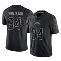 Elroe LA.Chargers #94 Dalvin Tomlinson Player Black Limited Reflective Home Game Stitched Jerseys