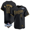 Elroe LA.Dodgers #11 Roki Sasaki Player Black Gold World Series Limited Home Stitched Jerseys