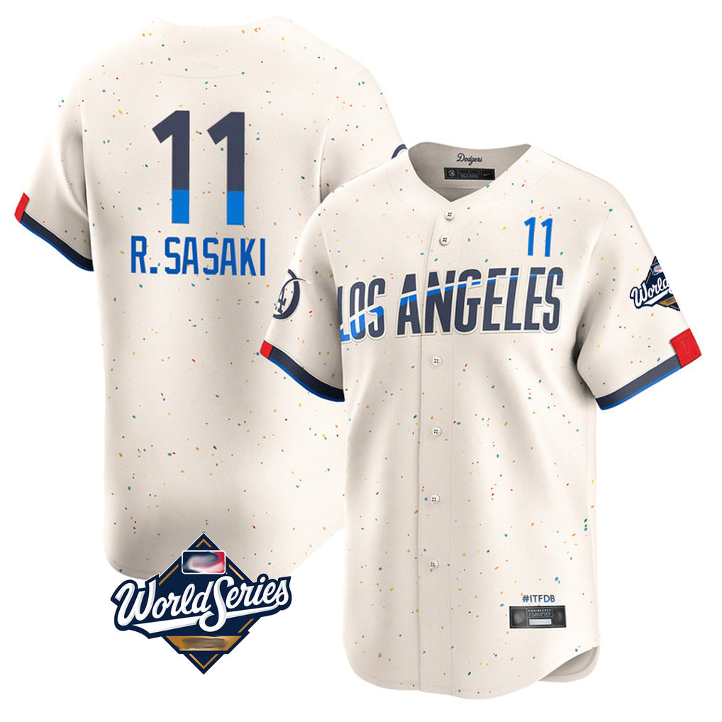 Elroe LA.Dodgers #11 Roki Sasaki Player Cream World Series City Connect Limited Home Stitched Jerseys