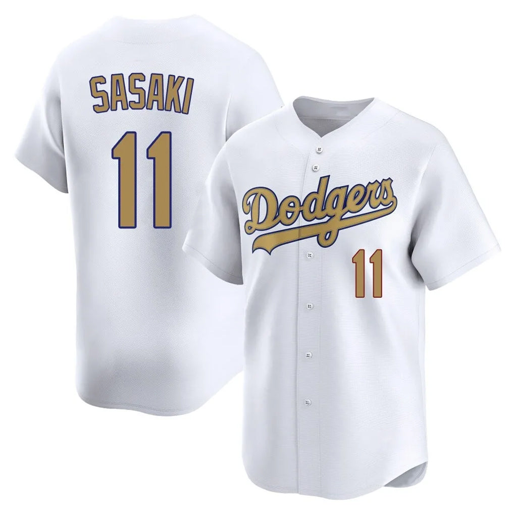 Elroe LA.Dodgers #11 Roki Sasaki Player Gold Collection Limited Home Stitched Jerseys