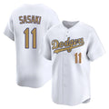 Elroe LA.Dodgers #11 Roki Sasaki Player Gold Collection Limited Home Stitched Jerseys