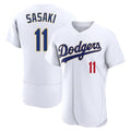 Elroe LA.Dodgers #11 Roki Sasaki Player Gold White 2026 Collection Stadium Limited Elite Stitched Jerseys