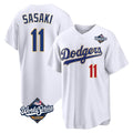 Elroe LA.Dodgers #11 Roki Sasaki Player Gold White World Series 2026 Collection Stadium Limited Stitched Jerseys