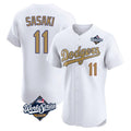 Elroe LA.Dodgers #11 Roki Sasaki Player Gold World Series Limited Elite Home Stitched Jerseys