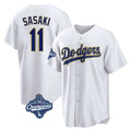 Elroe LA.Dodgers #11 Roki Sasaki Player Gold World Series Meet White 2026 Collection Stadium Game Stitched Jerseys