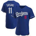 Elroe LA.Dodgers #11 Roki Sasaki Player Royal Limited Elite Home Stitched Jerseys