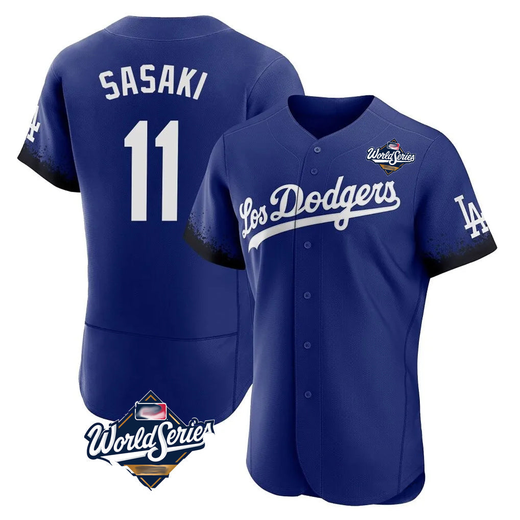 Elroe LA.Dodgers #11 Roki Sasaki Player Royal World Series City Connect Elite Home Stitched Jerseys