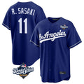 Elroe LA.Dodgers #11 Roki Sasaki Player Royal World Series Game Stitched Jerseys