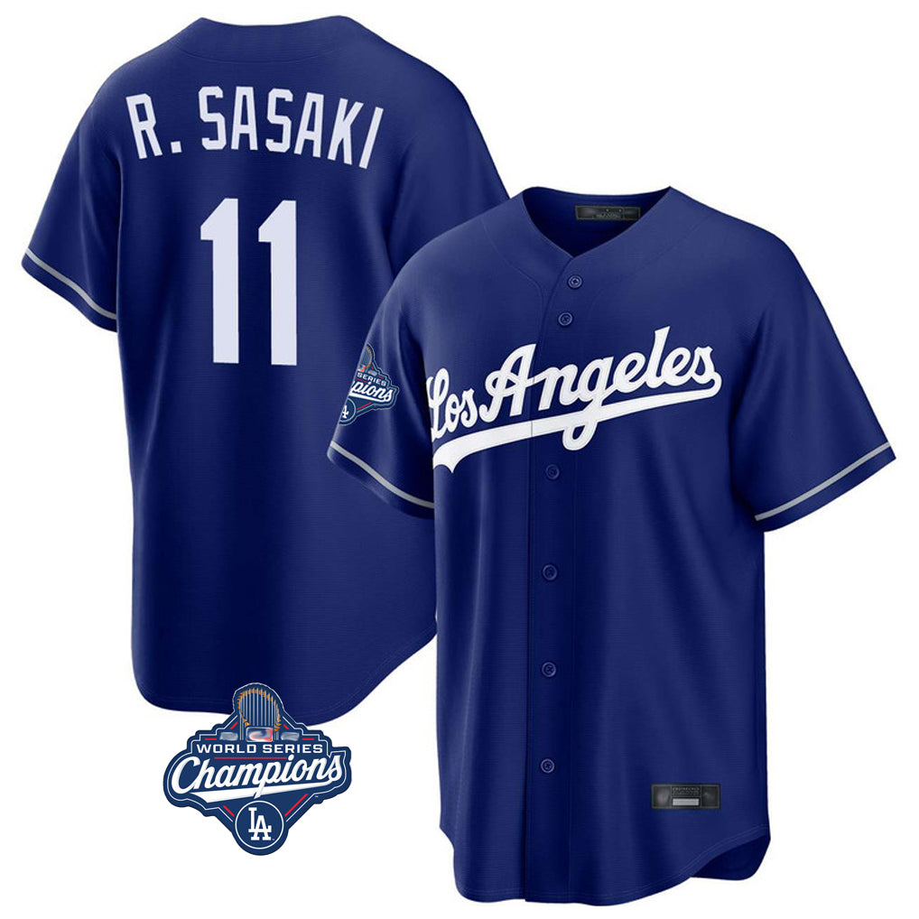 Elroe LA.Dodgers #11 Roki Sasaki Player Royal World Series Meet Game Stitched Jerseys