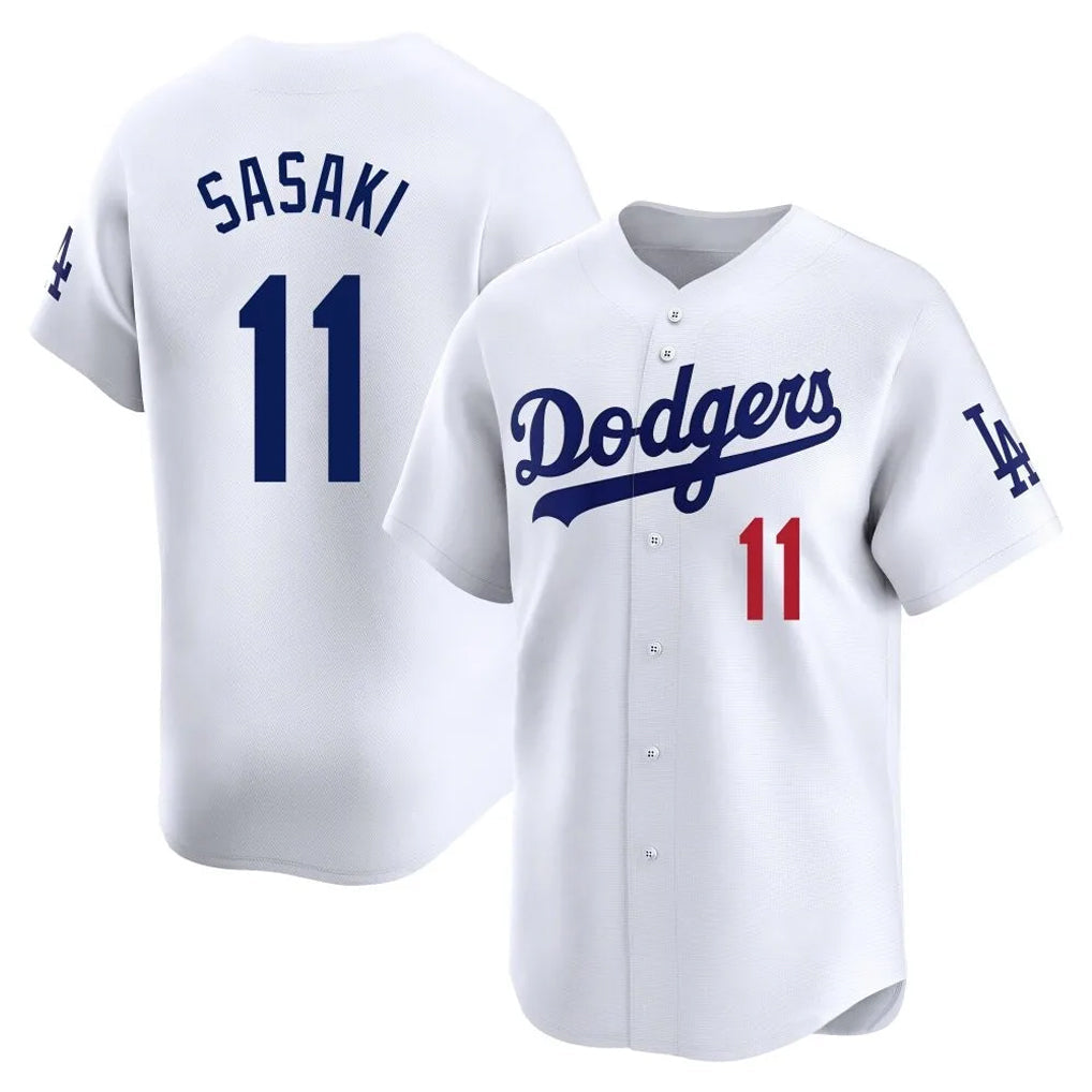 Elroe LA.Dodgers #11 Roki Sasaki Player White Limited Home Stitched Jerseys