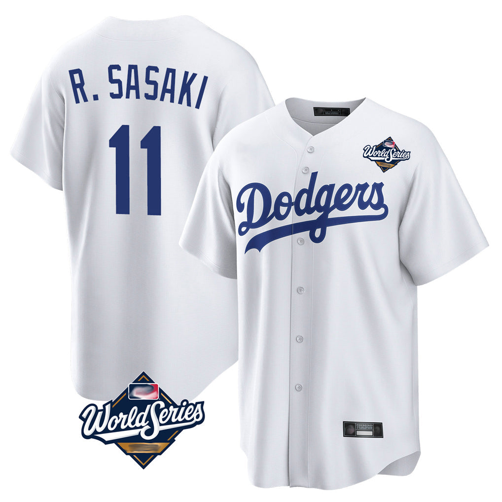 Elroe LA.Dodgers #11 Roki Sasaki Player White World Series Game Home Stitched Jerseys